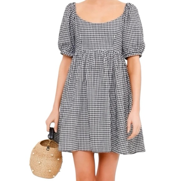 Tuckernuck Dresses & Skirts - Pomander‎ Place Abigail Gingham Dress Black White Size XS